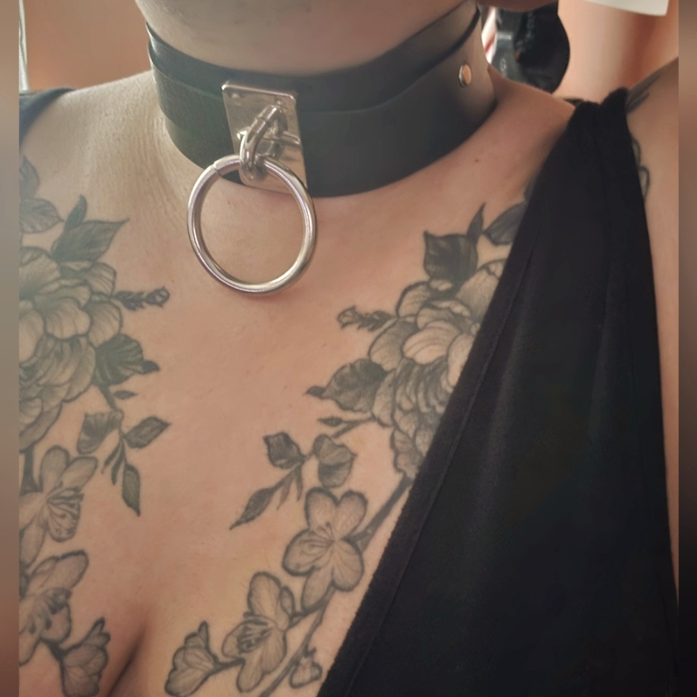 Black Choker with Silver Ring